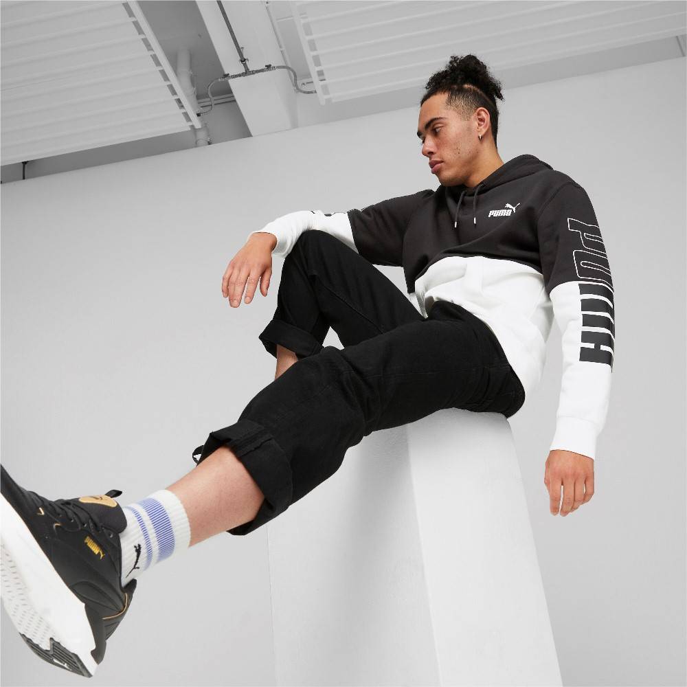 PUMA POWER COLORBLOCK FLEECE HOODIE
