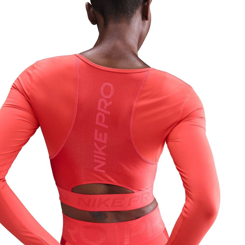 NIKE PRO DRI-FIT WOMENS LS CROPPED TOP