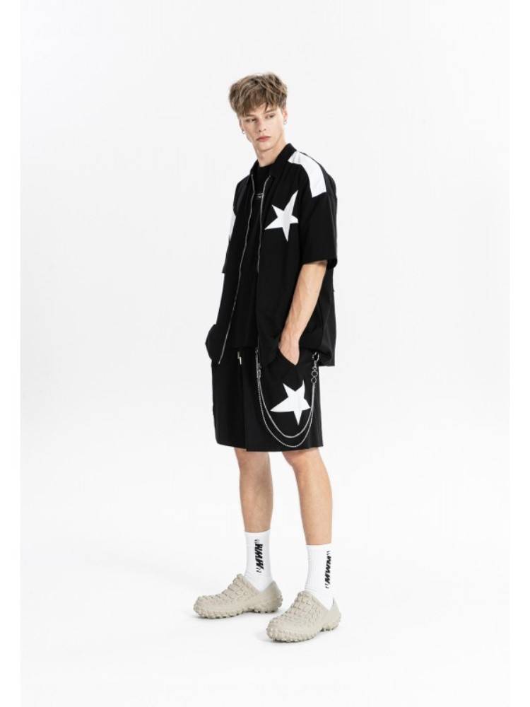 MWM JT WINGS STAR DESIGN REGULAR FIT SHORTS