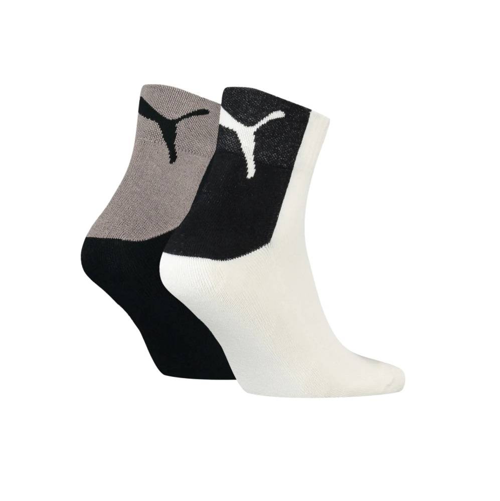 PUMA MEN CAT LOGO BLOCK QUARTER 2-PAIRS SOCKS