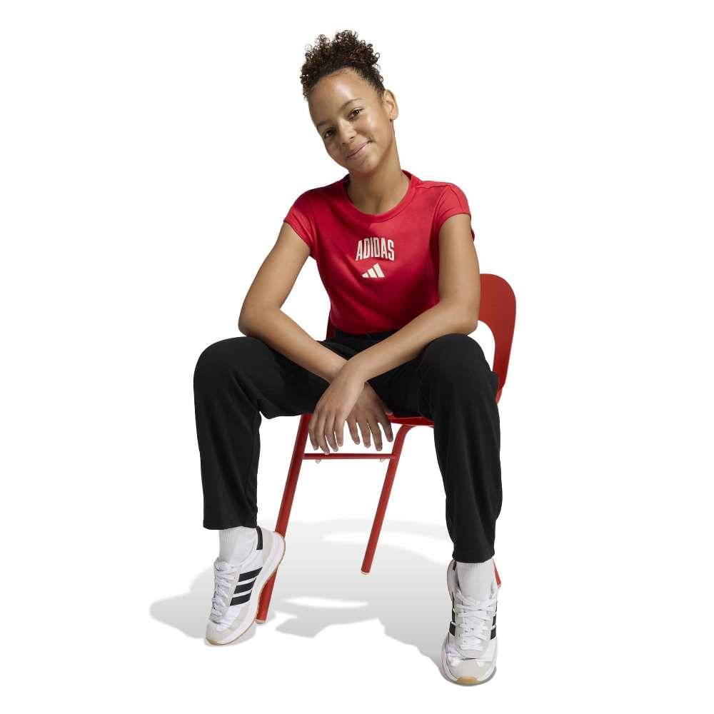 ADIDAS GIRLS SEASONALS COLLEGIATE TYPOGRAPHY T-SHIRT