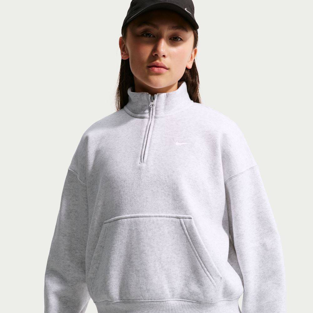 NIKE STUDIO GIRLS OVERSIZED 1/4 ZIP TOP