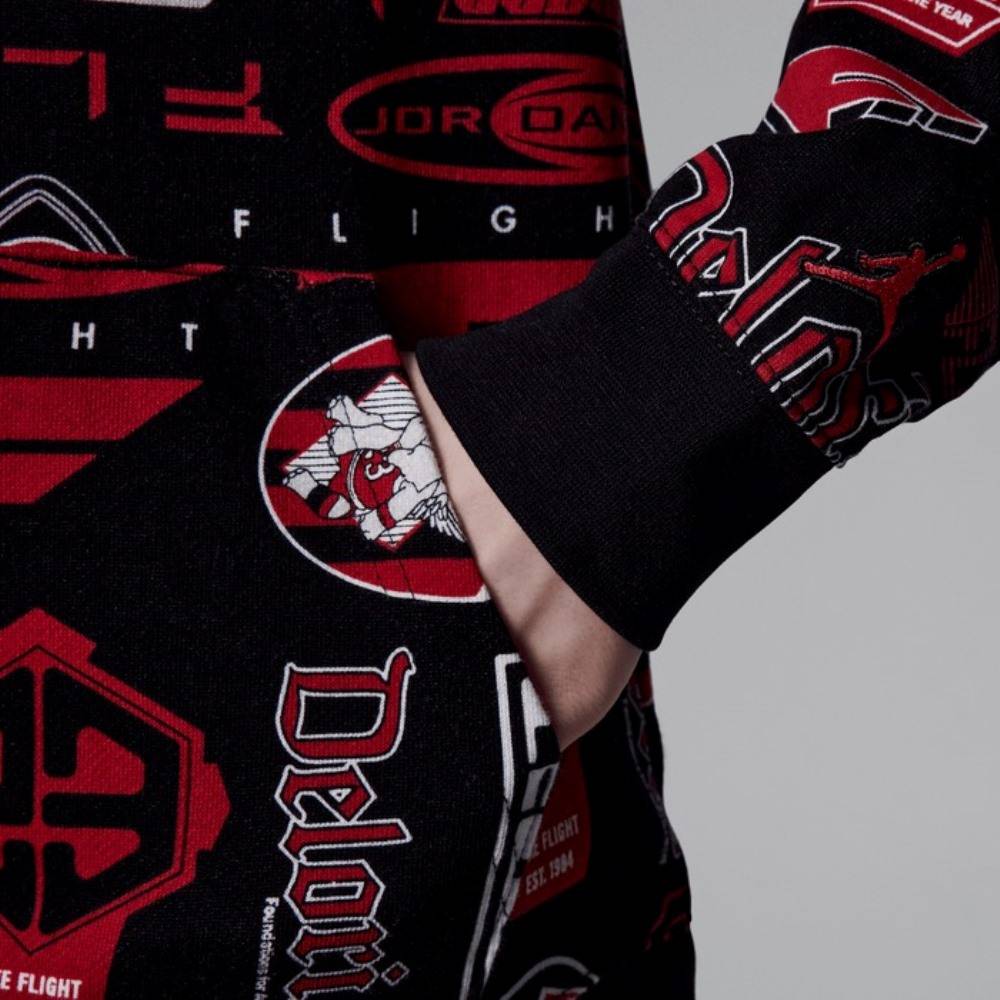 NIKE JORDAN BOYS MJ ESSENTIALS AOP FLC PO