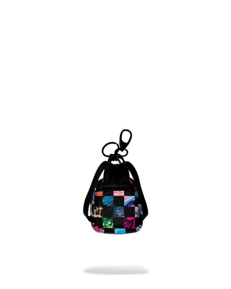SPRAYGROUND CRAZY CHECK BACKPACK KEYCHAIN