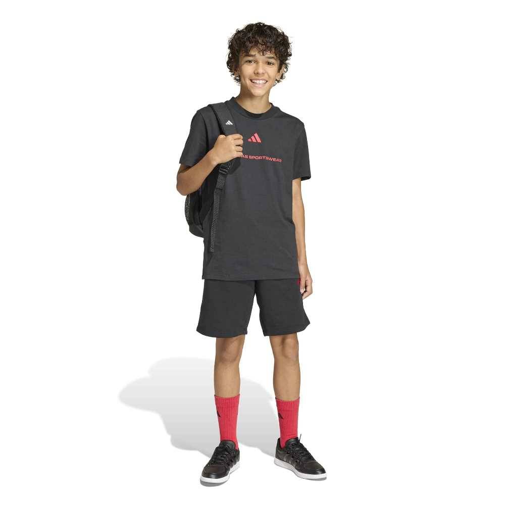 ADIDAS BOYS FRENCH TERRY SLOGAN SHORTS