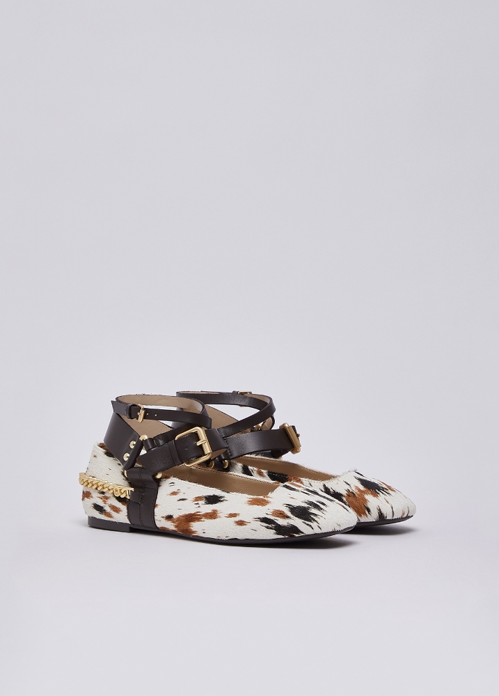 LIU JO BRIGITTE 18 - COW HAIR BALLERINA FLATS