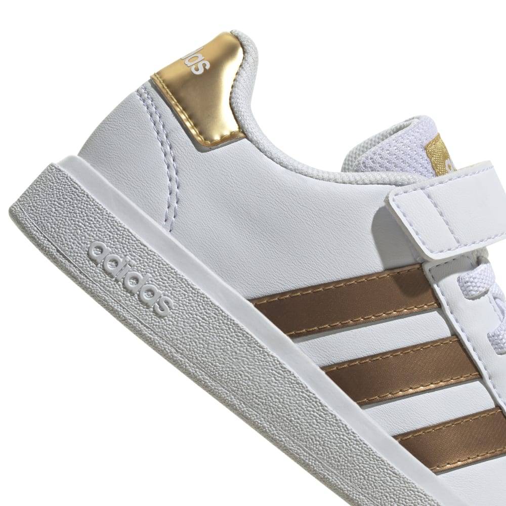 ADIDAS KIDS GRAND COURT ELASTIC LACE AND TOP STRAP SHOES