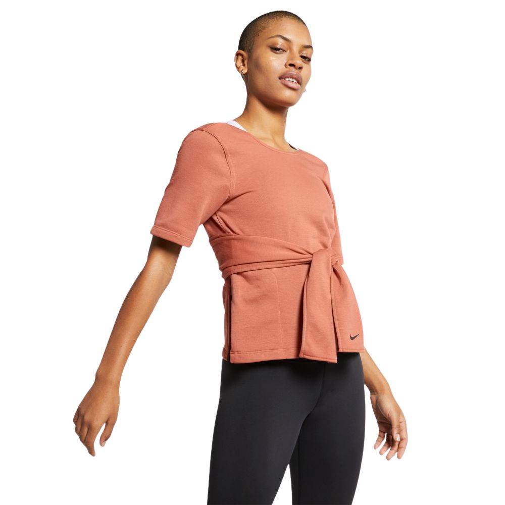NIKE STUDIO SS WRAP TOP WOMENS WMNS