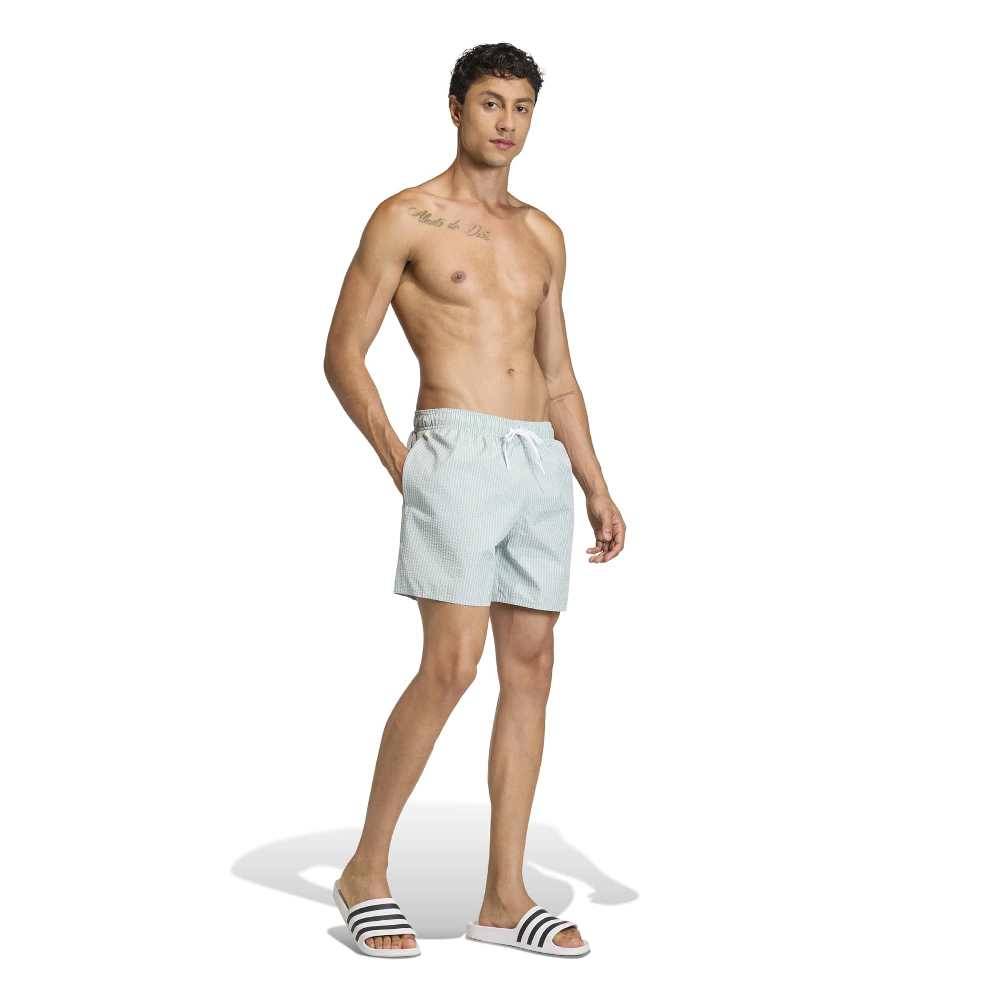 ADIDAS M SEERSUCKER STRIPY SWIM SHORTS 5 INCH