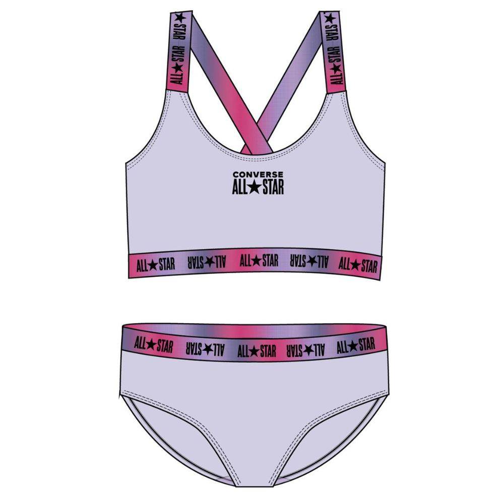 CONVERSE LITTLE GIRLS 2-PIECES GRADIENT LOGO SWIMSUIT