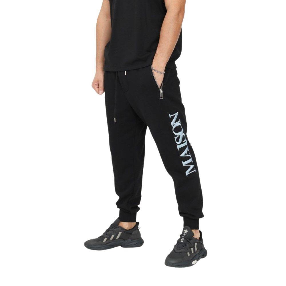 MAISON 9 PARIS EMBROIDERED LOGO TROUSERS
