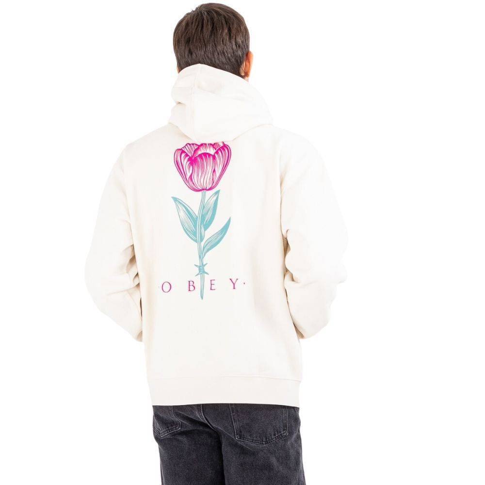 OBEY BARBWIRE FLOWER PREMIUM HOODED FLEECE