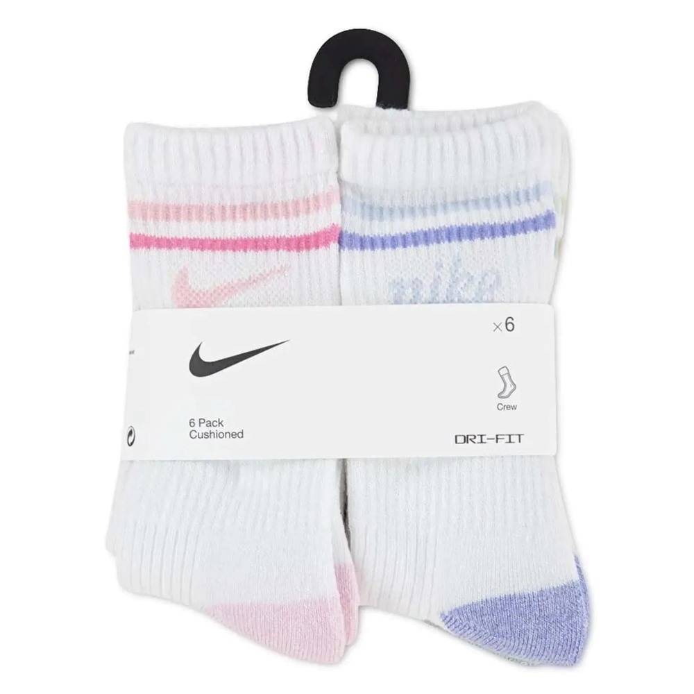 NIKE SUPER SOFT MARL MICRO 6PK CREW SOCKS