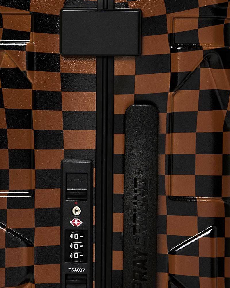 SPRAYGROUND RED REDEMPTION CARRY-ON HARD LUGGAGE
