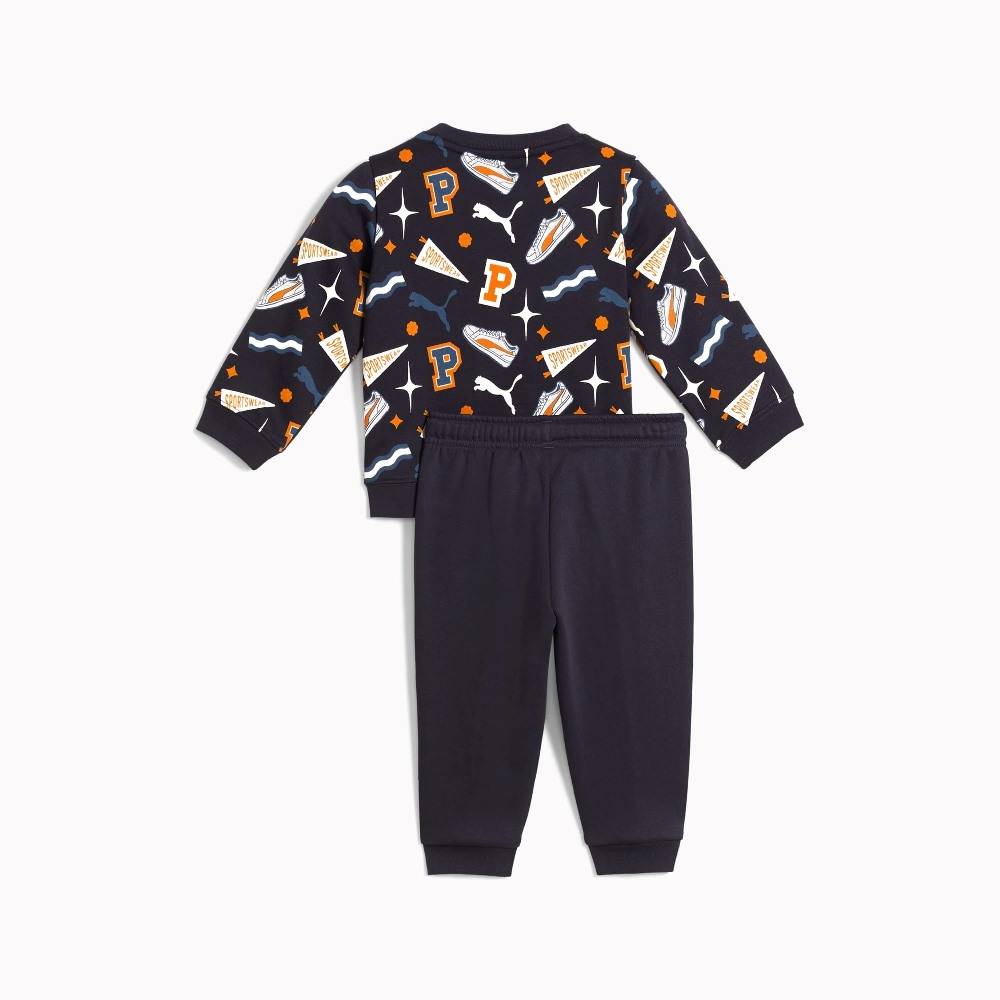PUMA MINICATS AOP CREW SET FLEECE INF