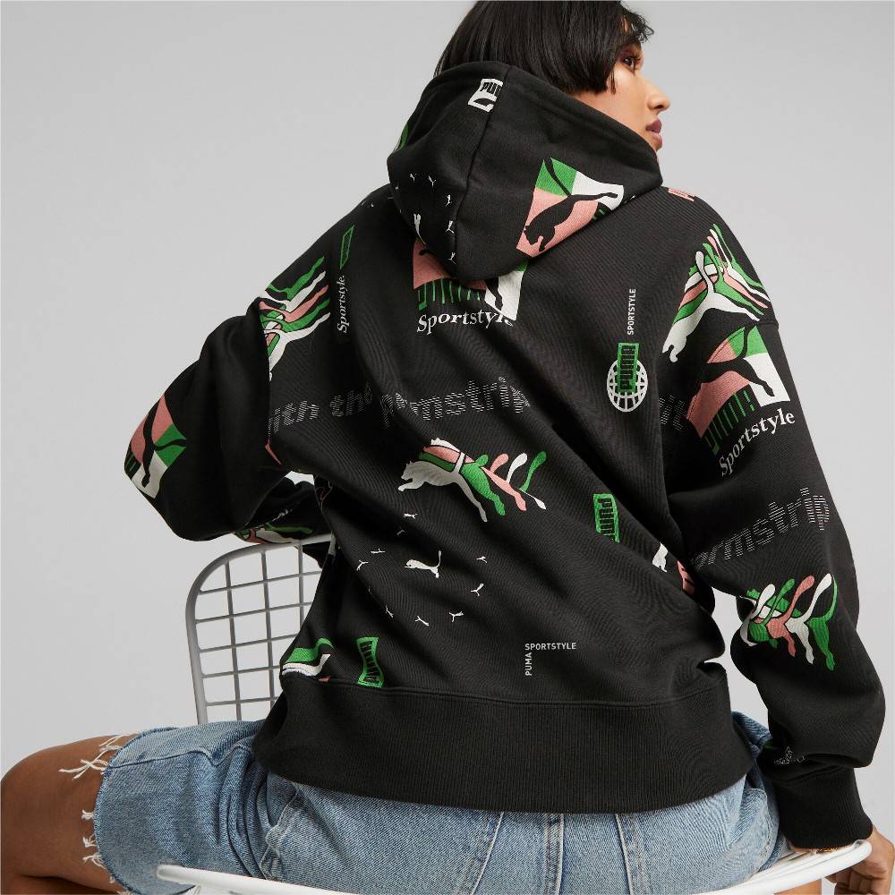 PUMA CLASSIC BRAND LOVE WOMENS PRINTED HOODIE