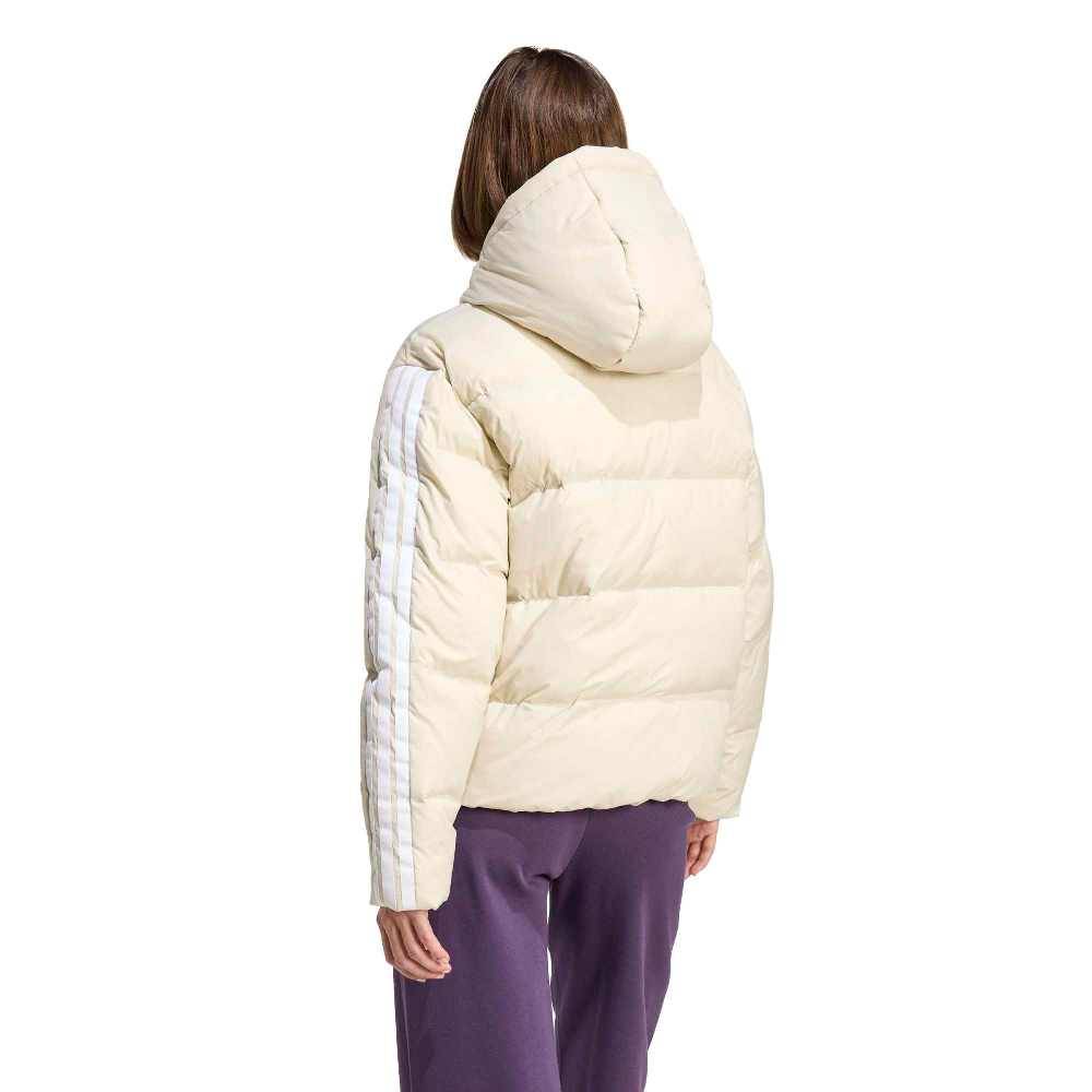 ADIDAS ESSENTIALS CLIMAWARM 3 STRIPES PUFFER DOWN HOODED JACKETS