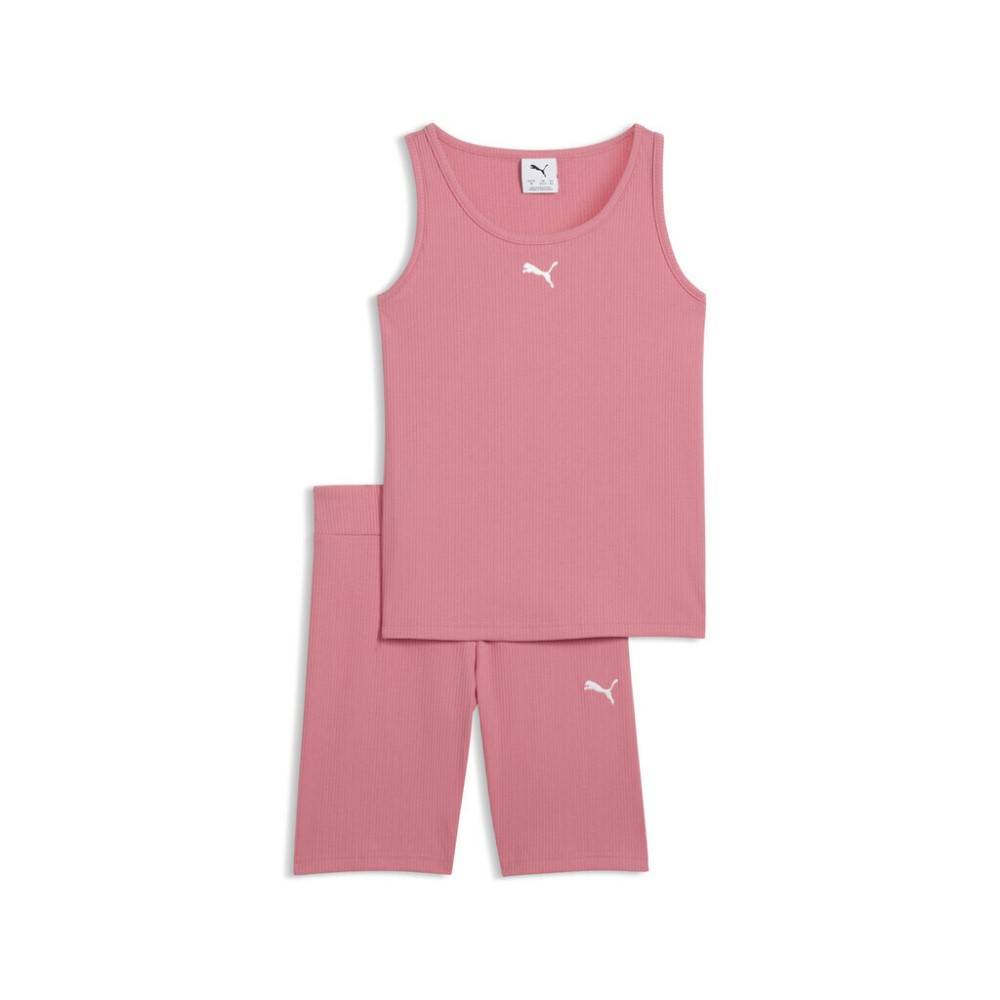 PUMA ESS ELEVATED RIB TANK AND SHORT LEGGINGS SET G