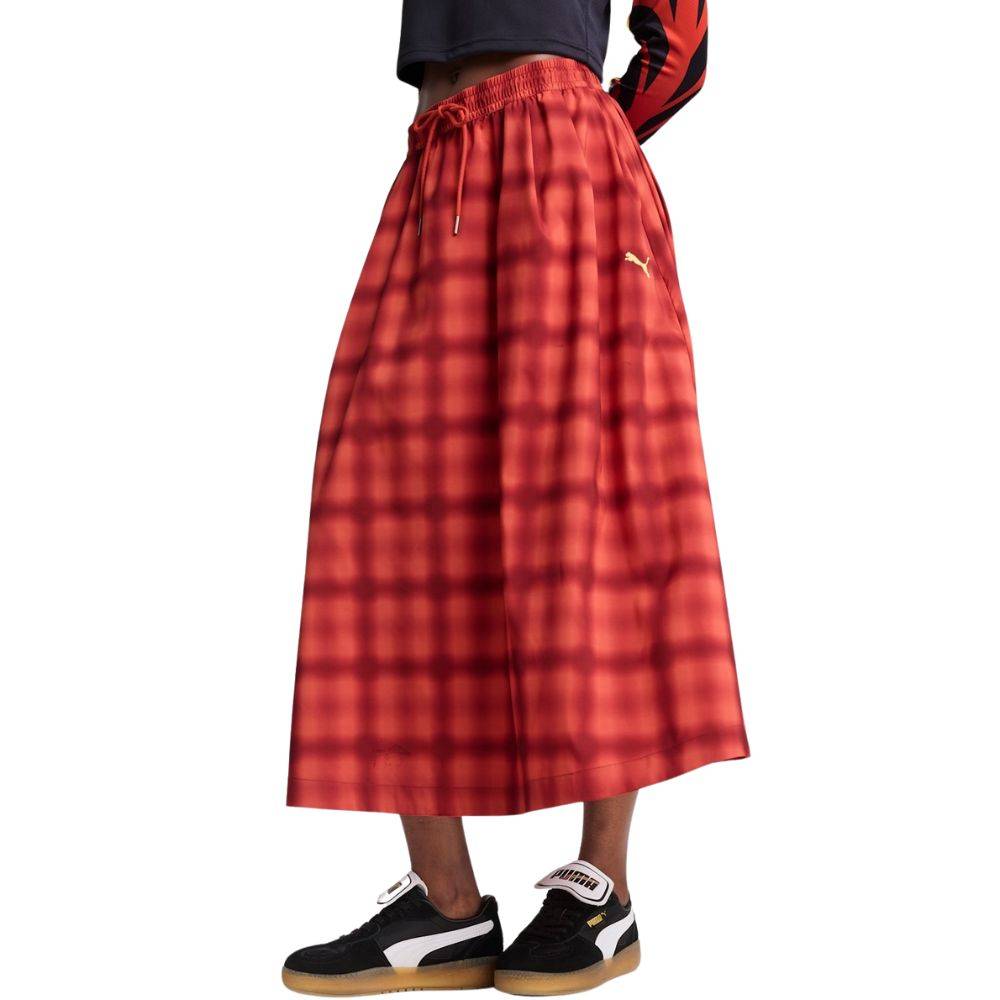 PUMA WARDROBE ESS ROAD TO UNITY WOVEN MIDI AOP PLEATED SKIRT