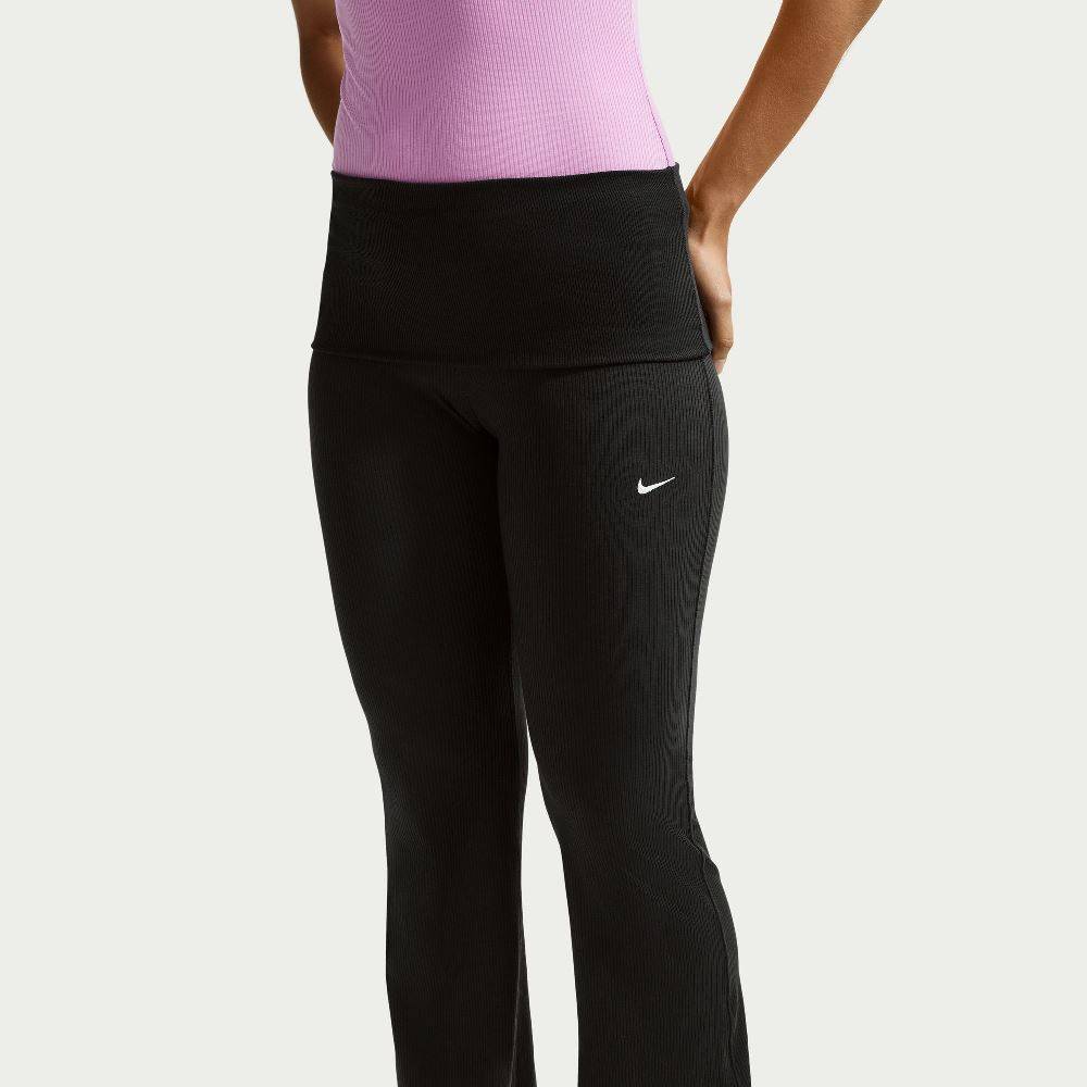 NIKE WOMENS CHILL KNIT MID-RISE TIGHT RIBBED PANT