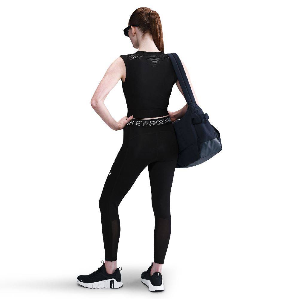 NIKE PRO MID-RISE 7/8 MESH PANEL GRAPHIC LEGGINGS