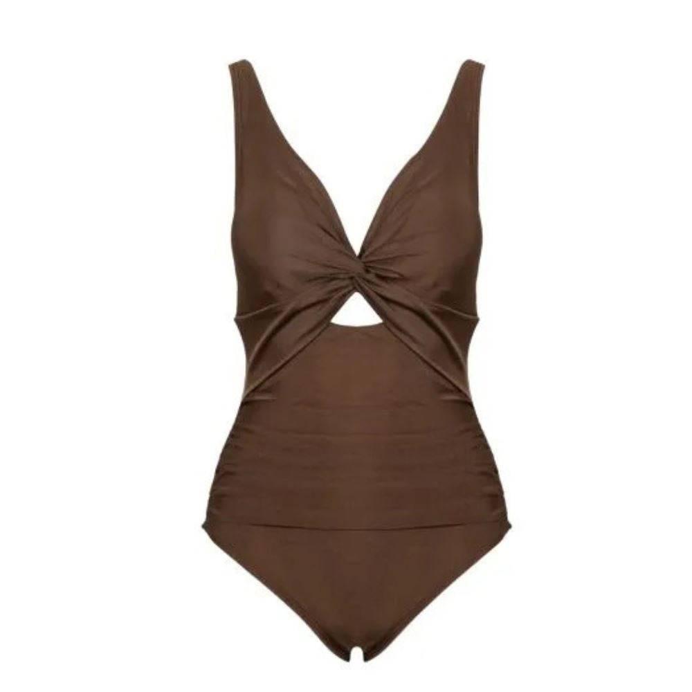 DKNY DEEP V OTS W/ PEEK-A-BOO TWIST SWIMSUIT