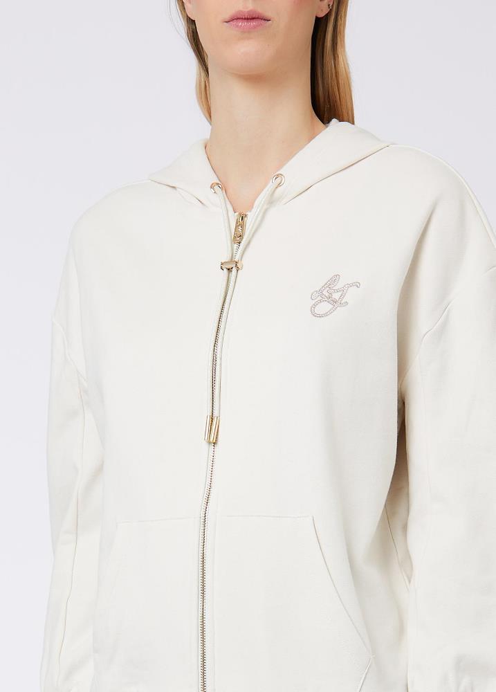 LIU JO ZIP HOODIE WITH EMRBOIDERY LOGO