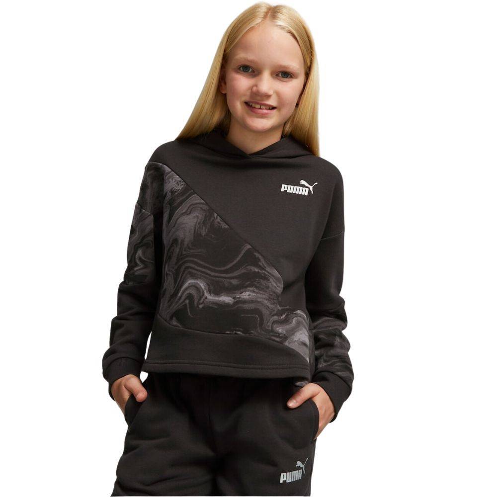 PUMA GIRLS POWER CAT MARBLEIZED HOODIE