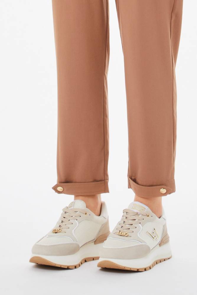 LIU JO CROPPED STRETCH BAMBOO-BLEND TROUSERS