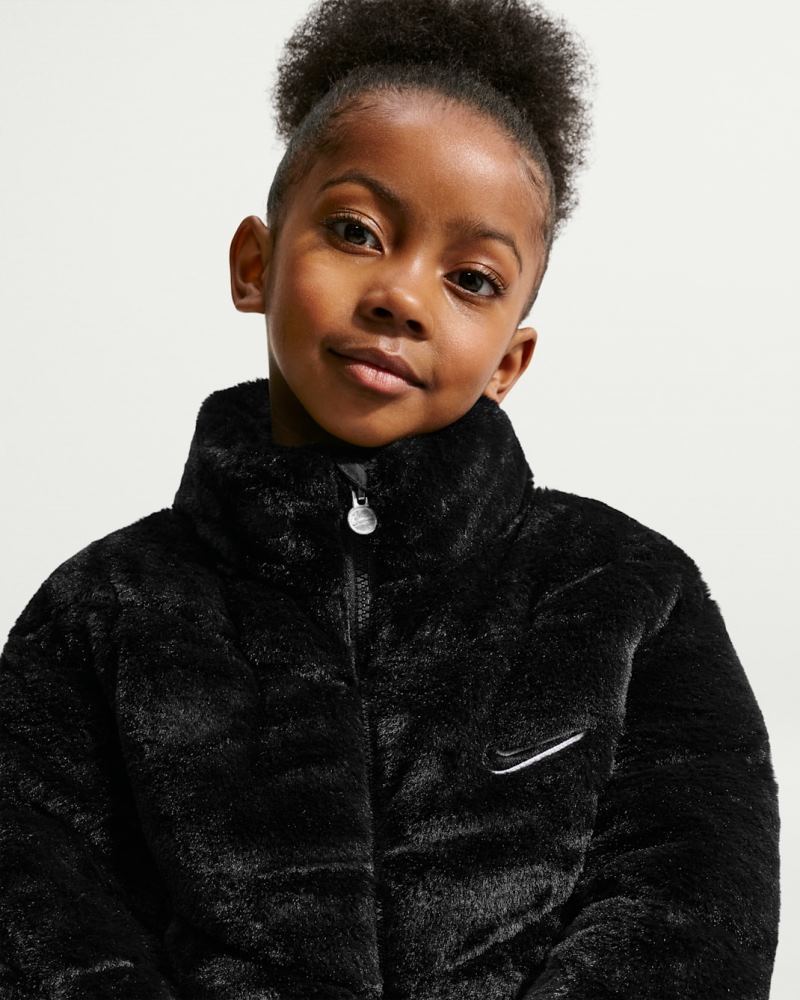 NIKE LITTLE KIDS QUILTED FAUX FUR JKT