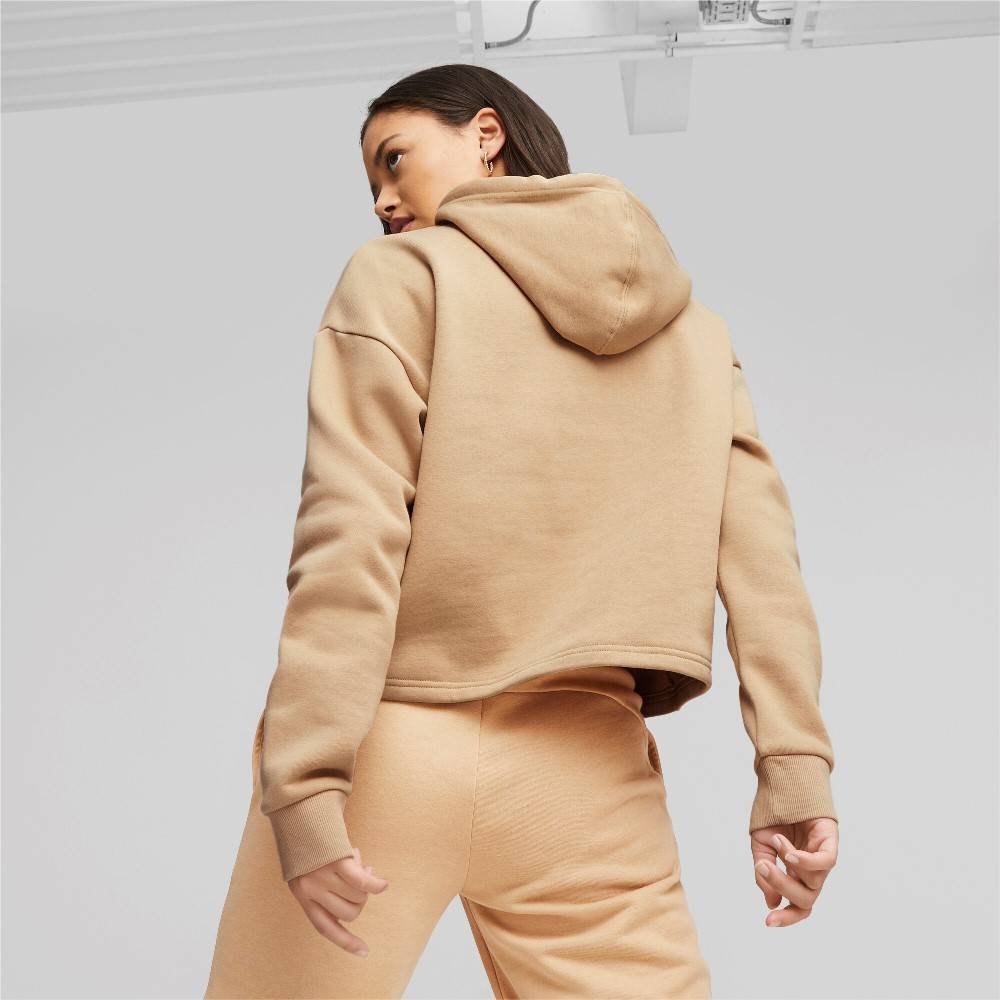 PUMA ESSENTIALS WOMENS CROPPED LOGO HOODIE