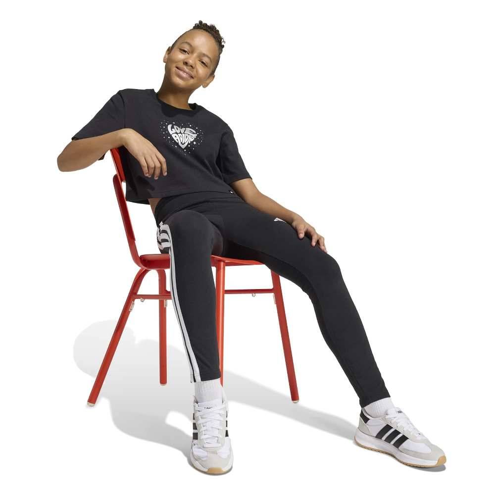 ADIDAS GIRLS EVERYDAY GLAM CROPPED GRAPHIC T-SHIRT