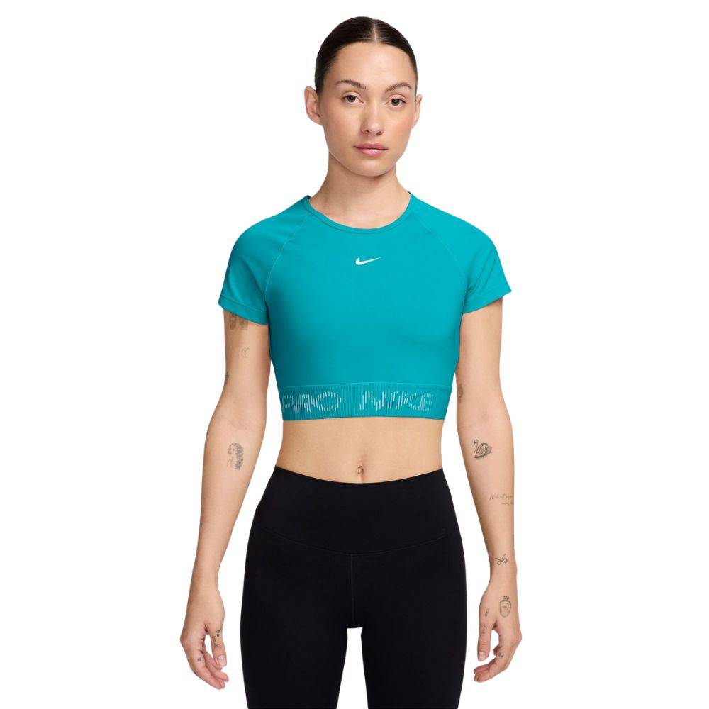 NIKE PRO DRI-FIT SHORT-SLEEVE CROPPED GRAPHIC TOP