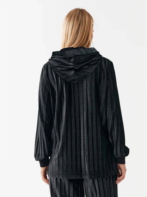 LIU JO CHENILLE PLEATED SWEATSHIRT