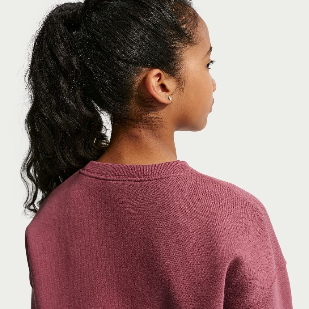 NIKE STUDIO GIRLS OVERSIZED FLEECE BOXY CREW
