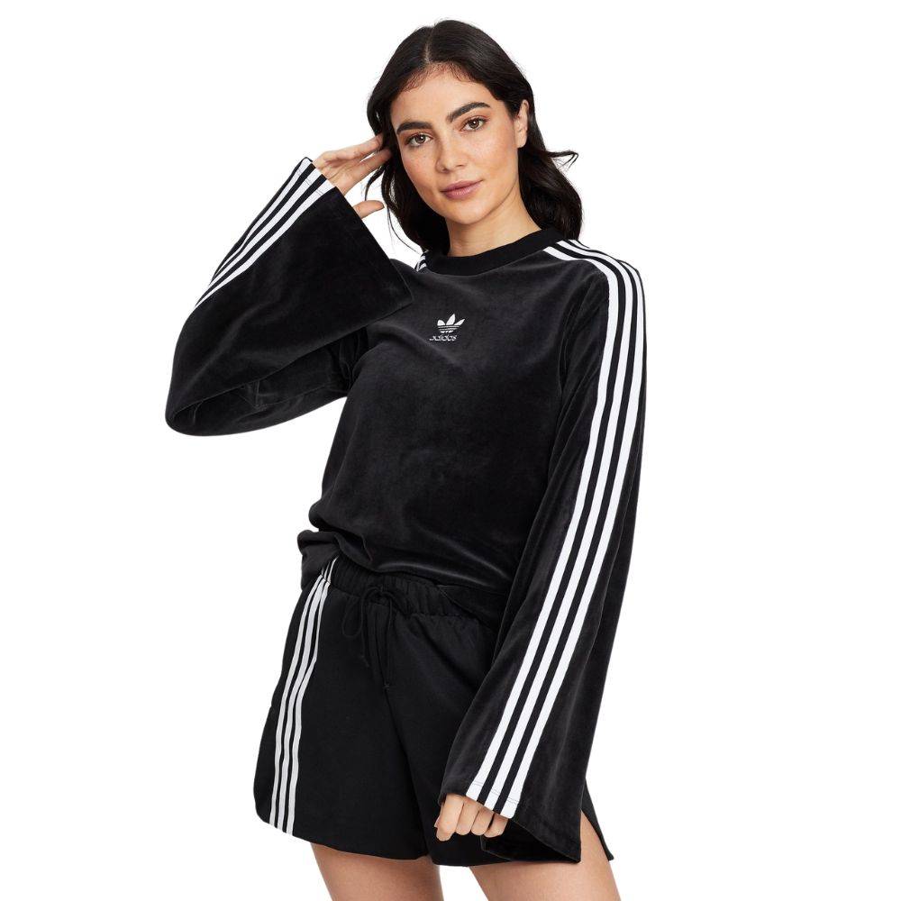 ADIDAS FLARED SLEEVE VELOUR SWEATSHIRT WOMENS