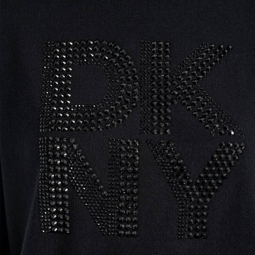 DKNY EMBELLISED KNITTED CREW TOP