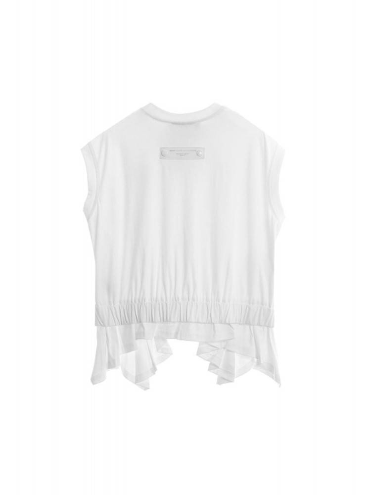 MWM BLACK SLEEVELESS TOP DOUBLE FABRIC DETAIL