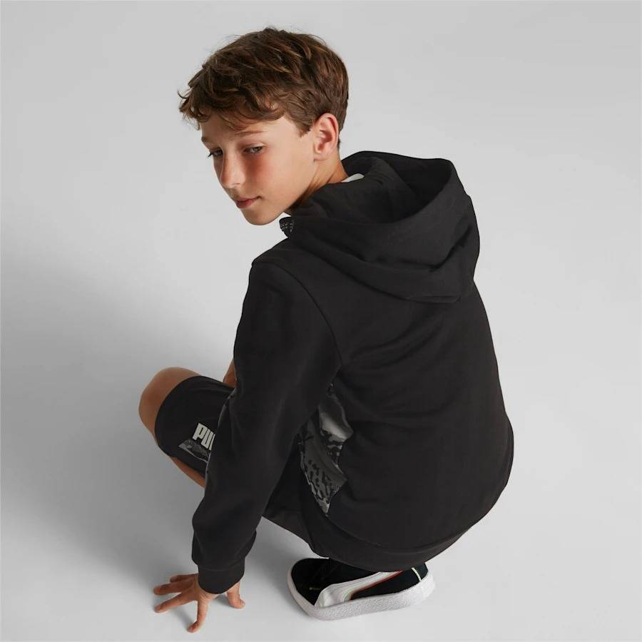 PUMA ALPHA YOUTH FULL-ZIP FLEECE HOODIE