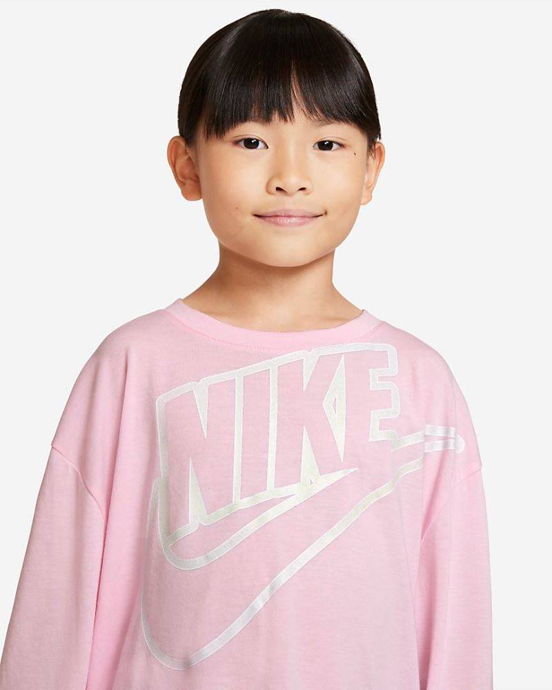 NIKE LITTLE GIRLS AURA FUTURA ICON LS TEE