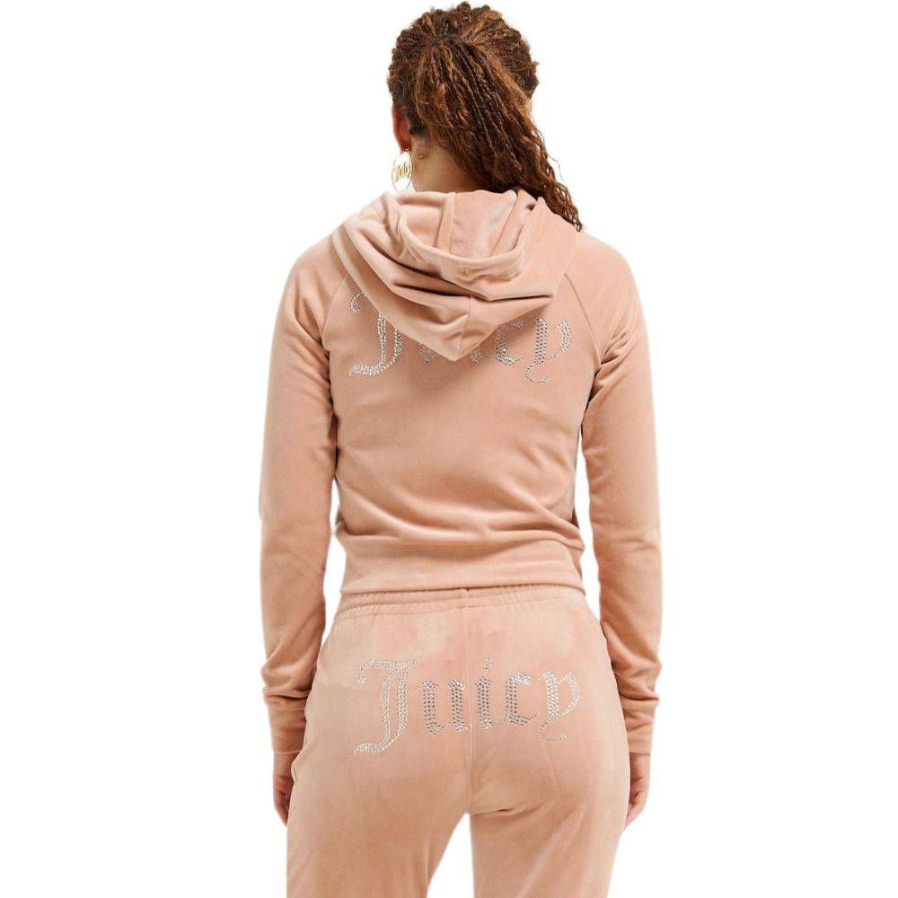 JUICY COUTURE MADISON DIAMANTE VELOUR ZIP-THROUGH HOODIE