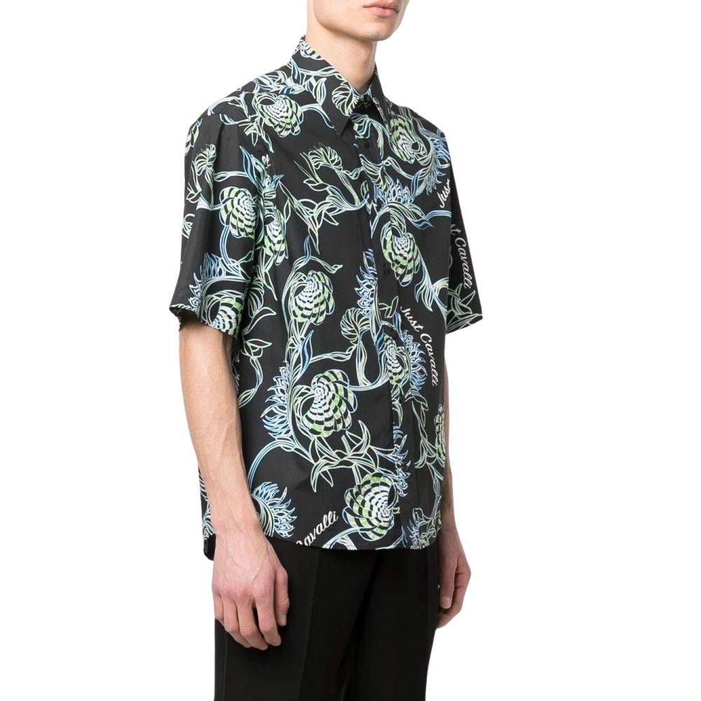 JUST CAVALLI FOLIAGE PRINT SHIRT
