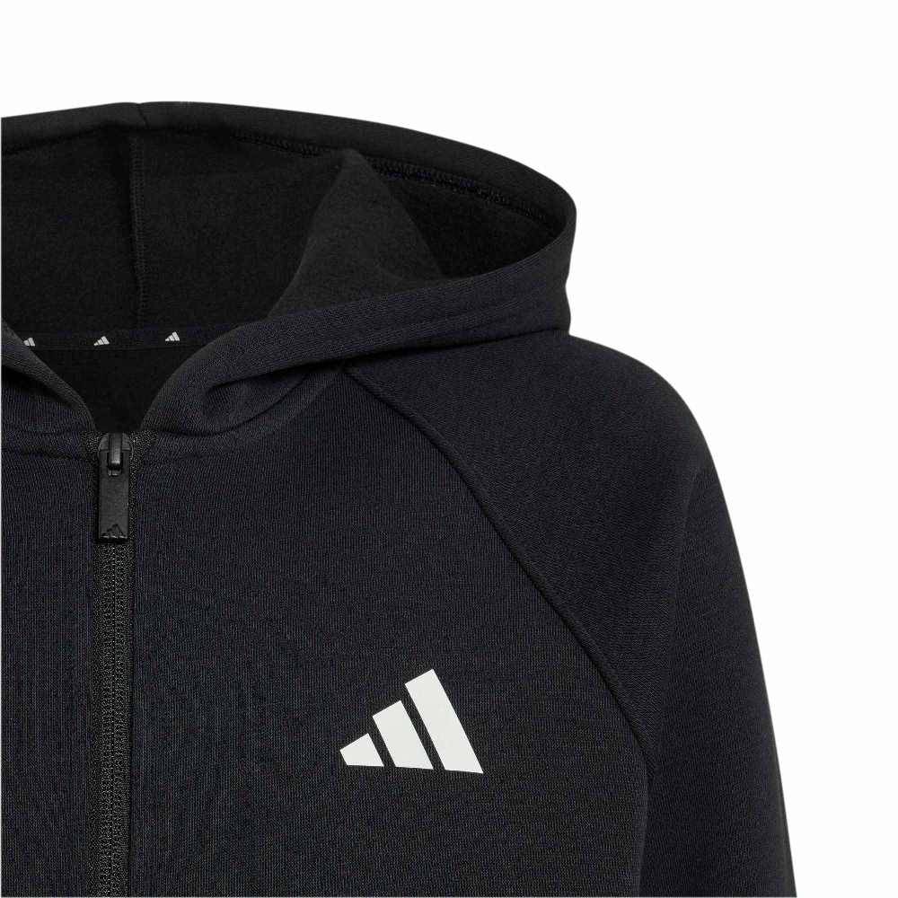 ADIDAS YOUTH SEASONALS COLLEGIATE TYPOGRAPHY FULL ZIP HOODY
