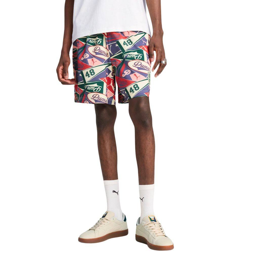 PUMA WARDROBE ESS SPORTS LEGACY AOP RELAXED SHORTS 6’’ WV
