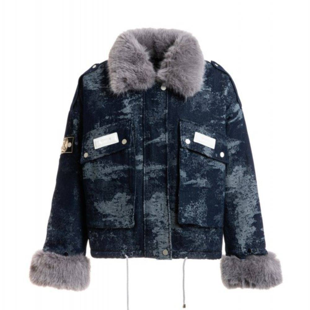 MWM DENIM JACKET WITH FAUX FUR