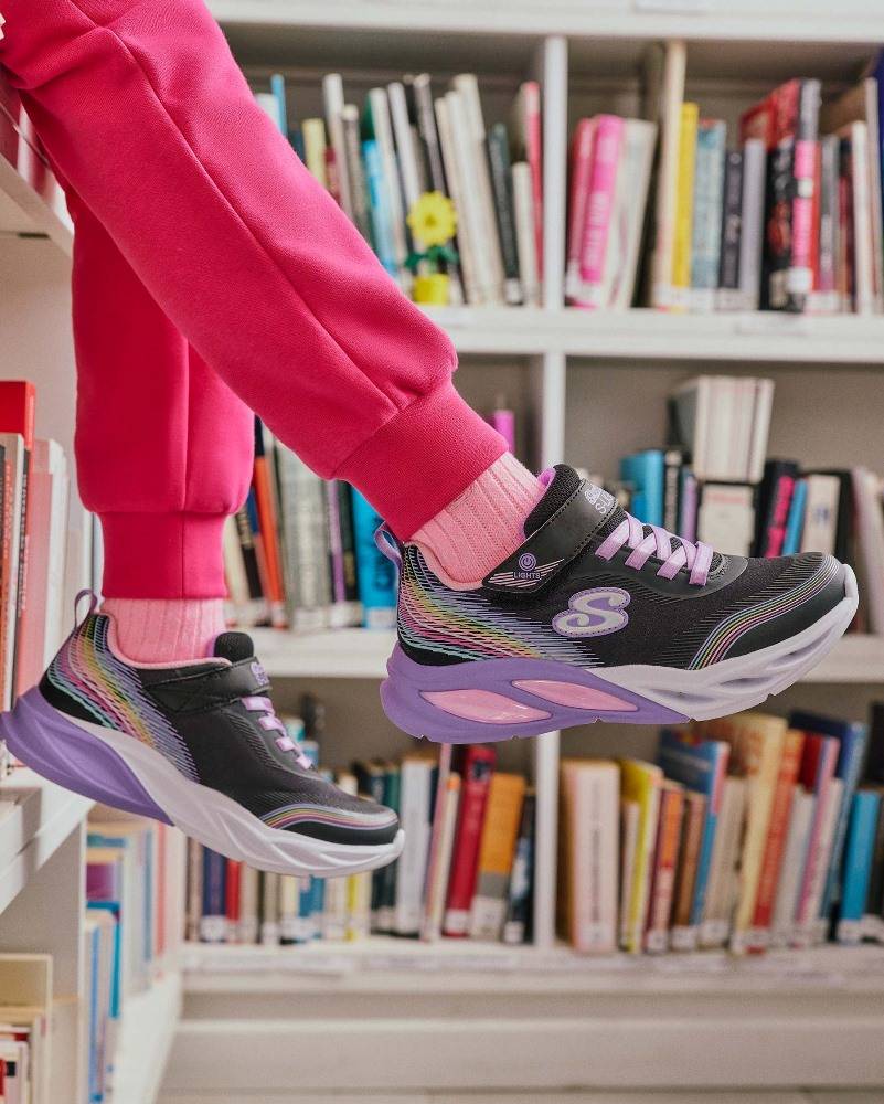 SKECHERS COSMIC GLOW: RAINBOW BEAM GIRLS SHOES