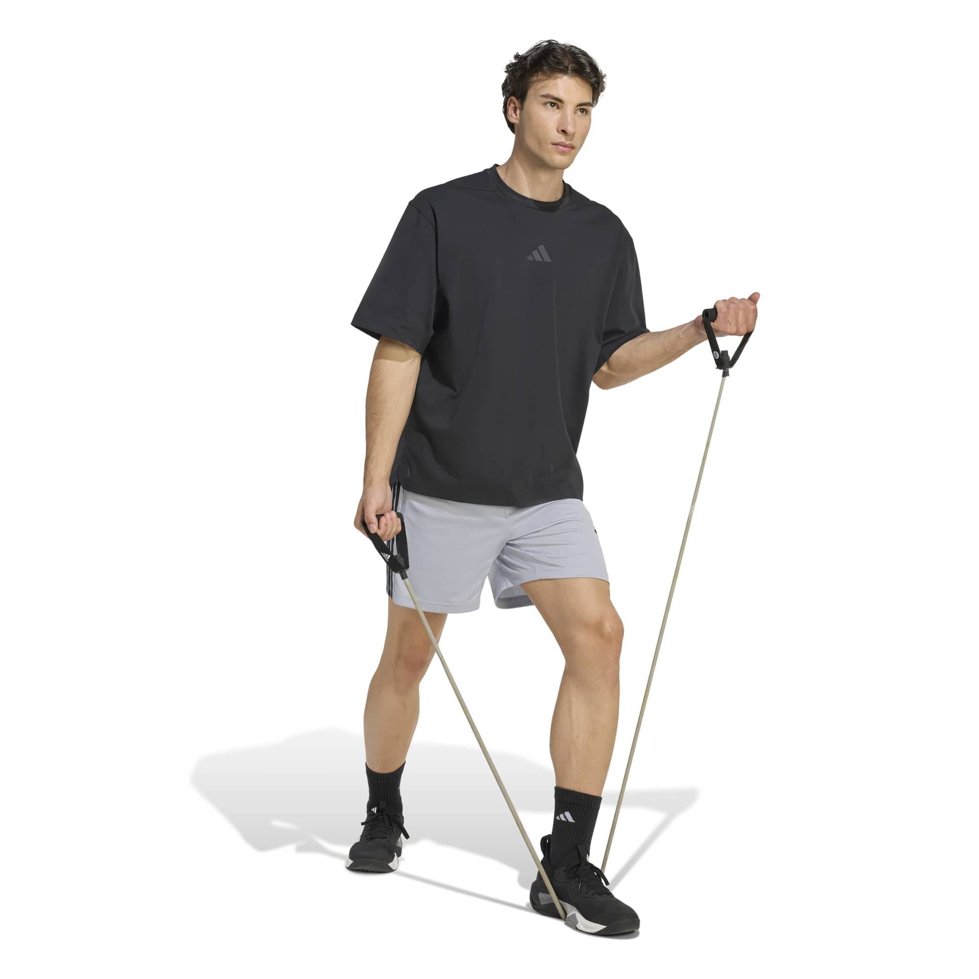 ADIDAS M WORKOUT ESSENTIALS BASE 3-STRIPES PIQUE 7 INCH SHORTS