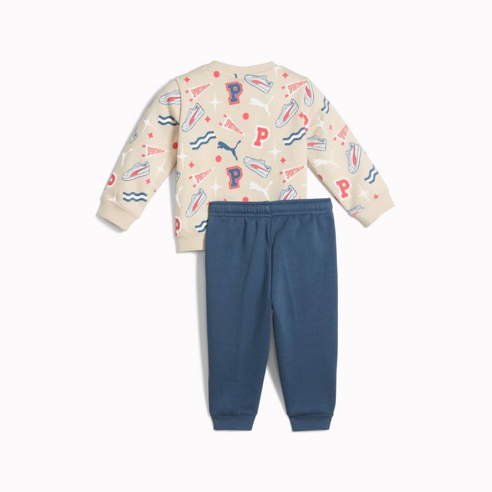 PUMA MINICATS AOP CREW SET FLEECE INF