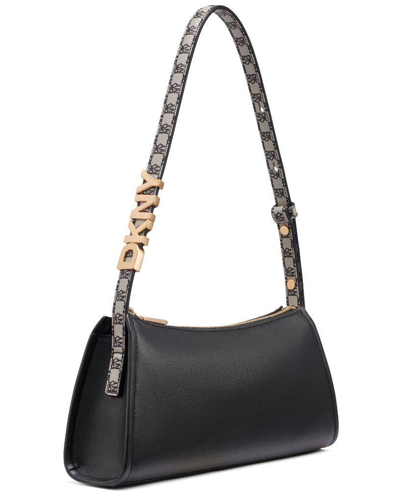 DKNY AVRIL LOGO PLAGUE SHOULDER BAG
