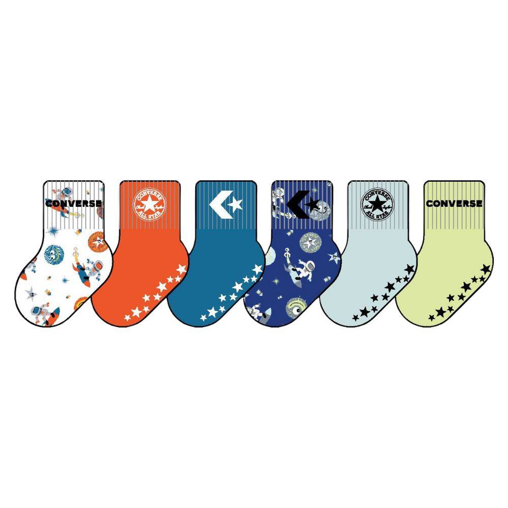CONVERSE 6-PAIRS INFANT GRIPPER SOCKS